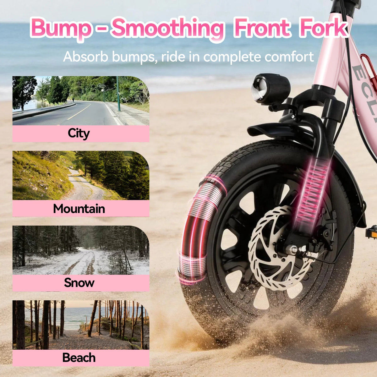 DDC Sport Compact Folding Electric Bike With 48V Removable Battery