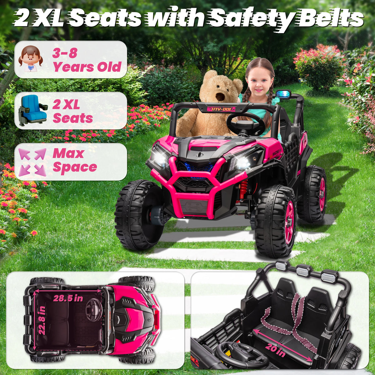 Joyracer 24V Electric Off Road Ride On UTV Remote Control