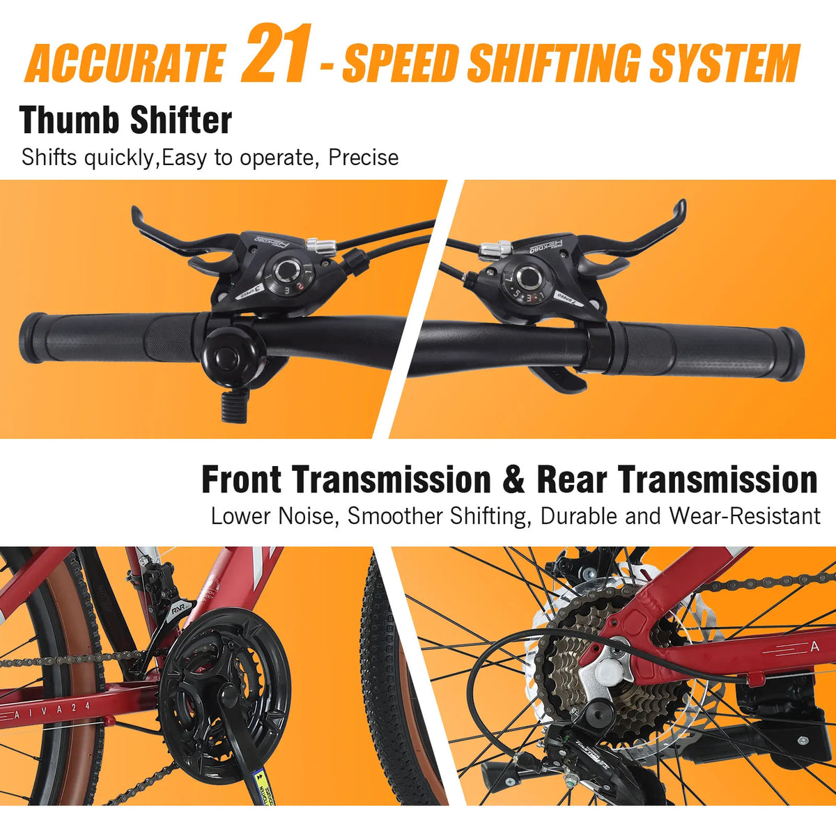 21 Speed Aluminum Hardtail Mountain Bike With Dual Disc Brakes