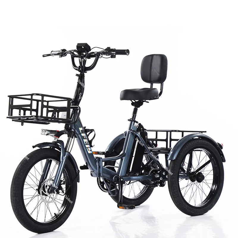 Foldable 48V Electric Cargo Tricycle With Removable Lithium Battery