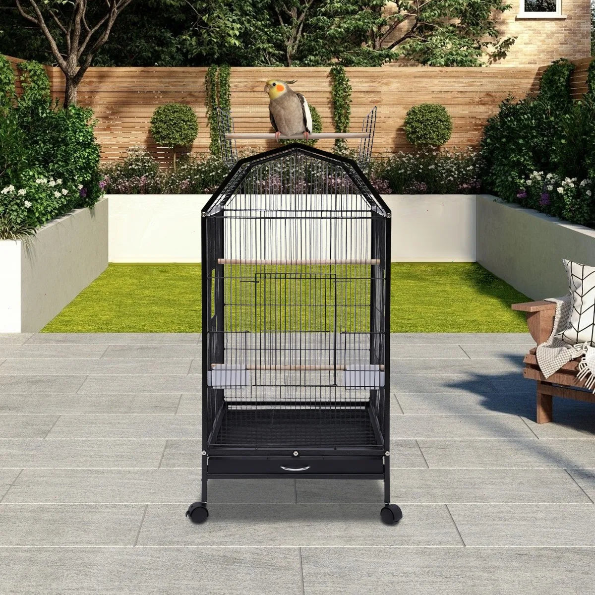 Large Iron Parrot Cage With Sturdy Frame For Small Birds