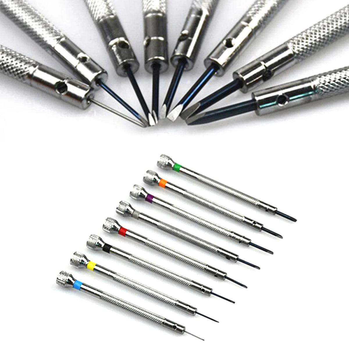 Professional Stainless Steel Watchmaker Slotted And Cross Screwdriver Set