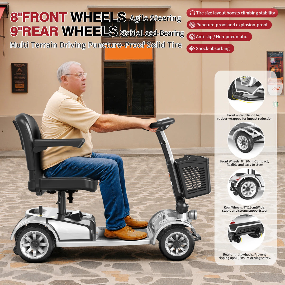 Unificare Foldable Electric Mobility Scooter With 250W Motor