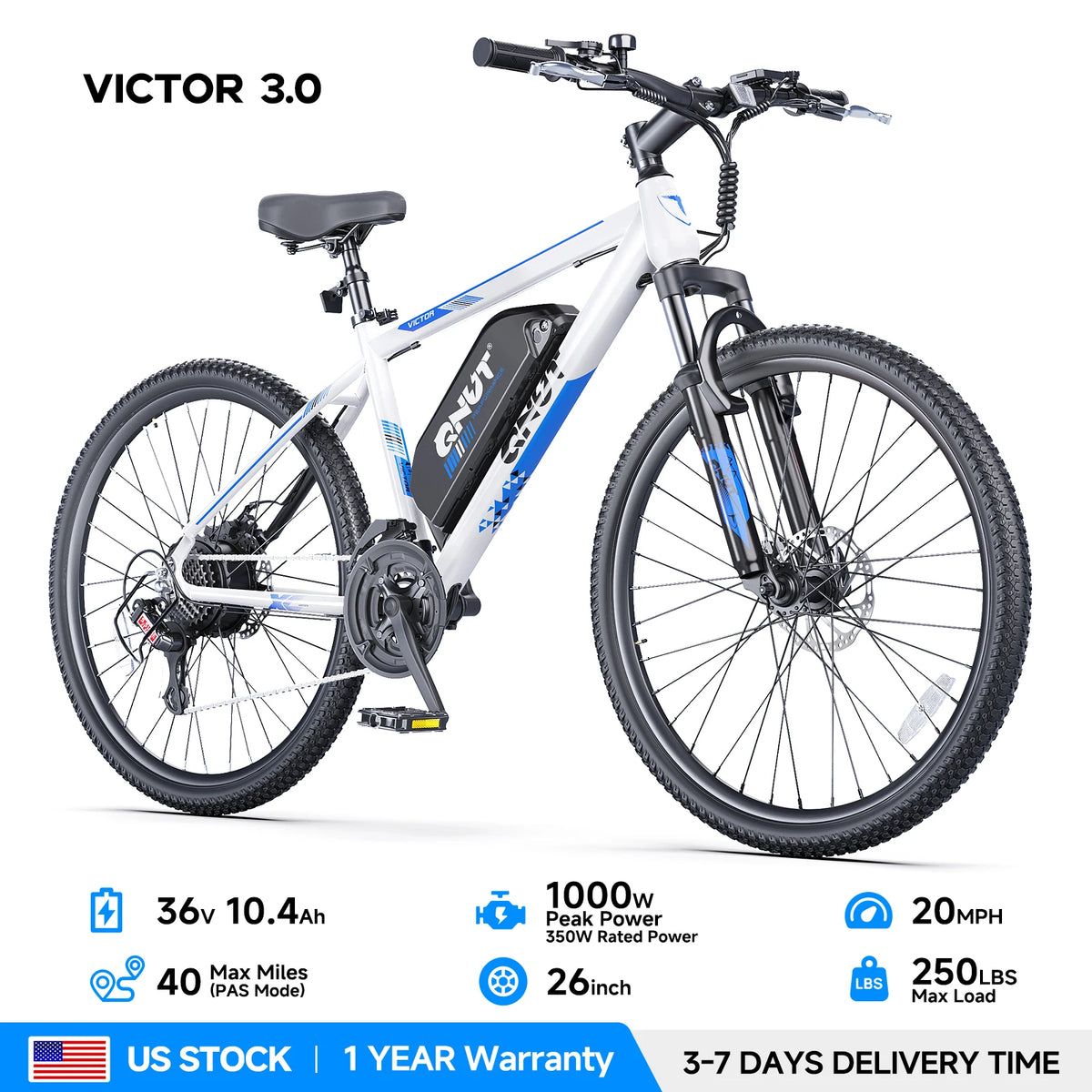 QNUT Victor 1000W Peak Motor Electric Bike With Removable Battery