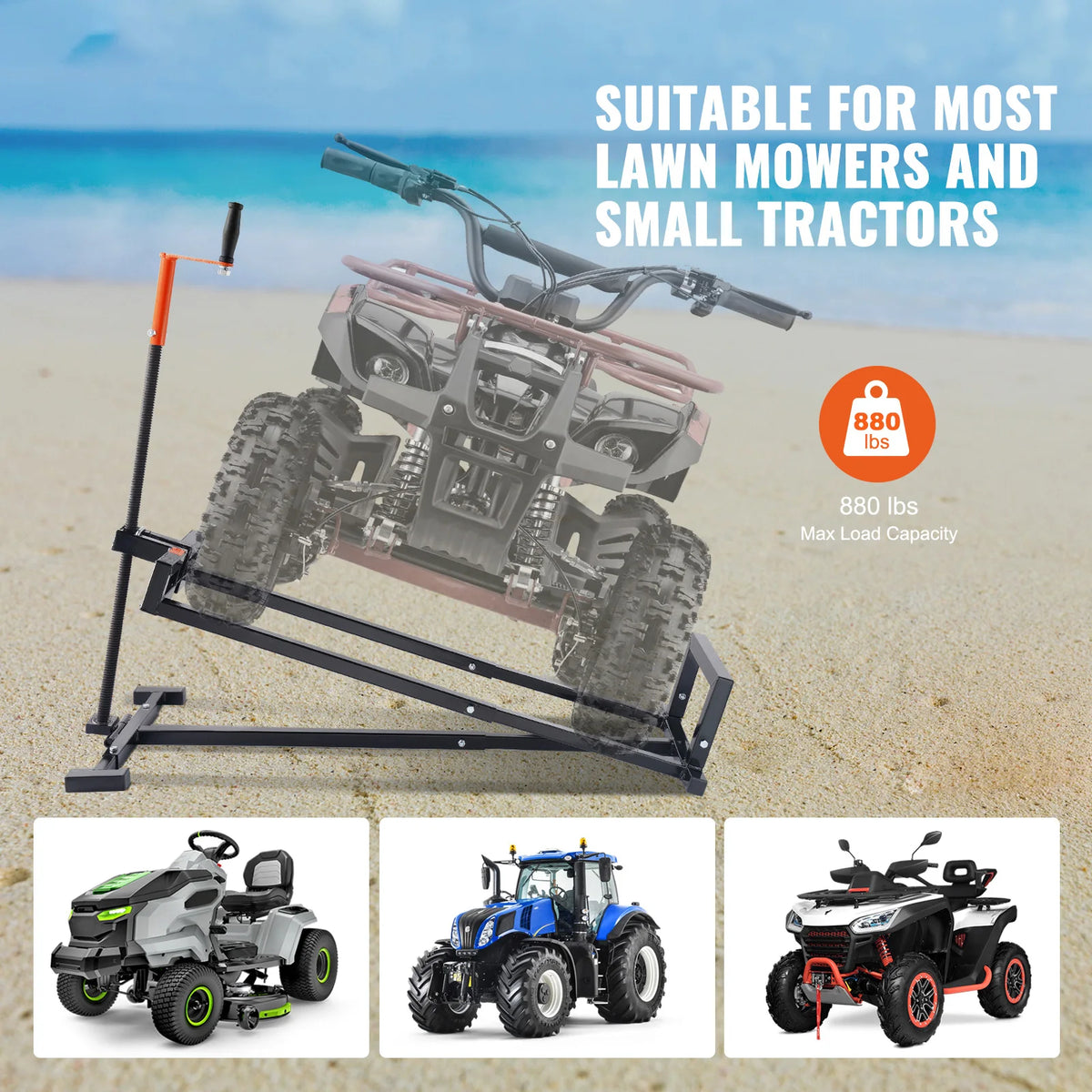 SucceBuy Hydraulic Lawn Mower Lift With Threaded Jack
