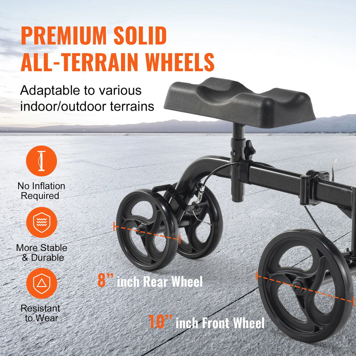 SucceBuy Folding Knee Scooter Carbon Steel Steerable Walker