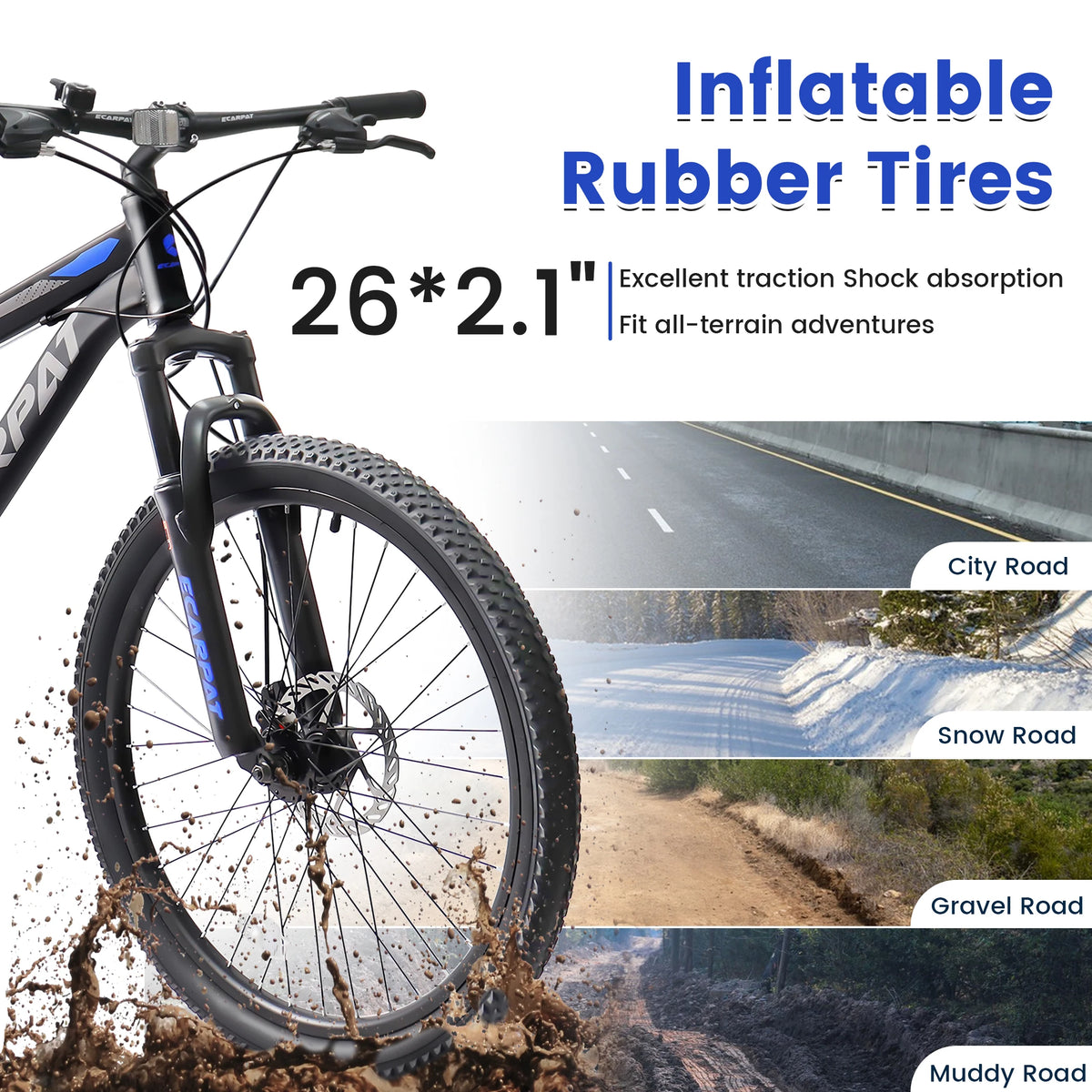 Ecarpat Full Suspension Mountain Bike 21 Speed Disc Brake
