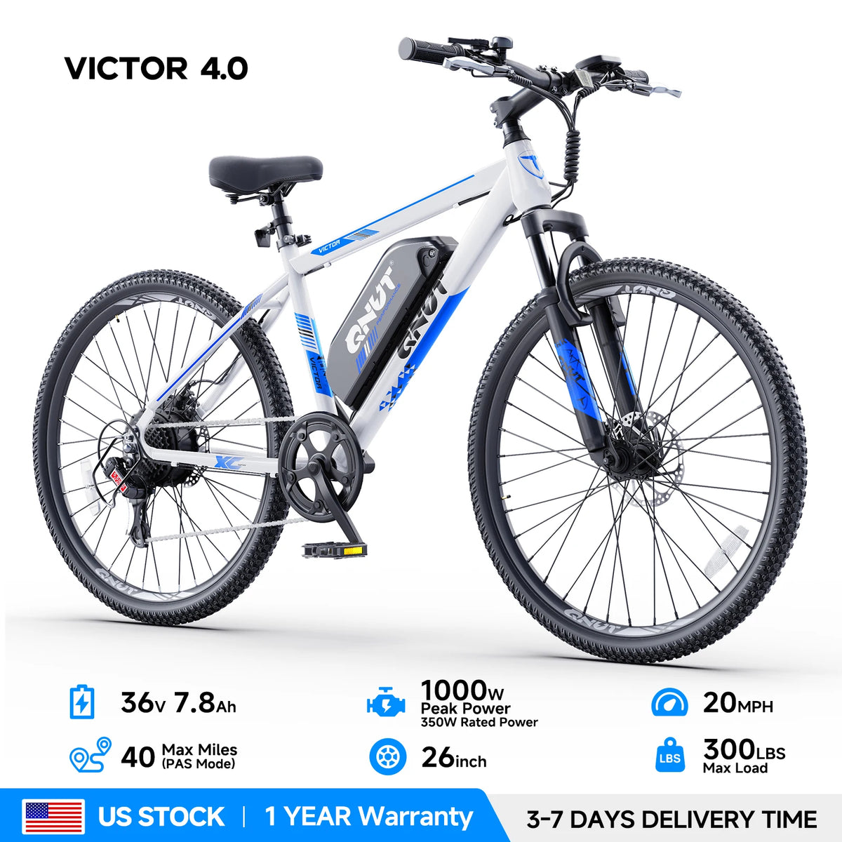 QNUT Victor 1000W Peak Motor Electric Bike With Removable Battery