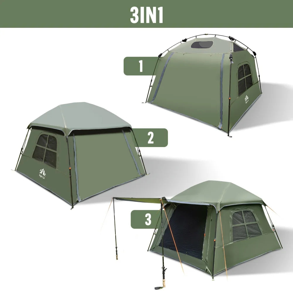 Night Cat Waterproof Instant Pop Up Camping Tent With Vestibule