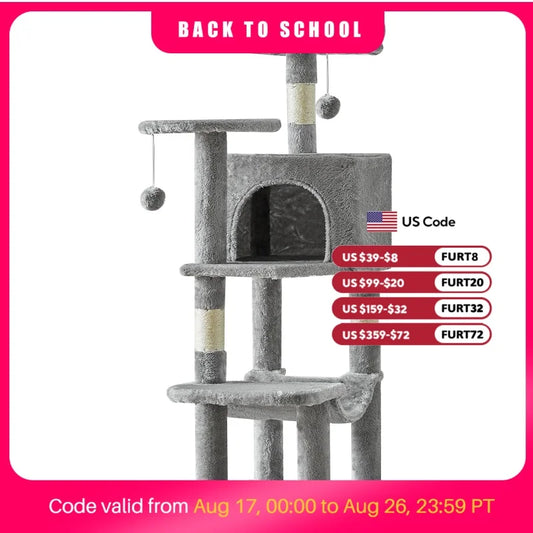 JHK Multi Tier Cat Tree With Sisal Scratching Posts