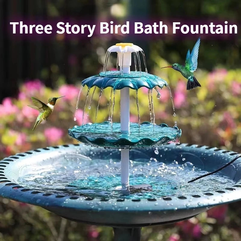 Solar Powered Bird Bath Water Fountain For Garden And Pond Decor