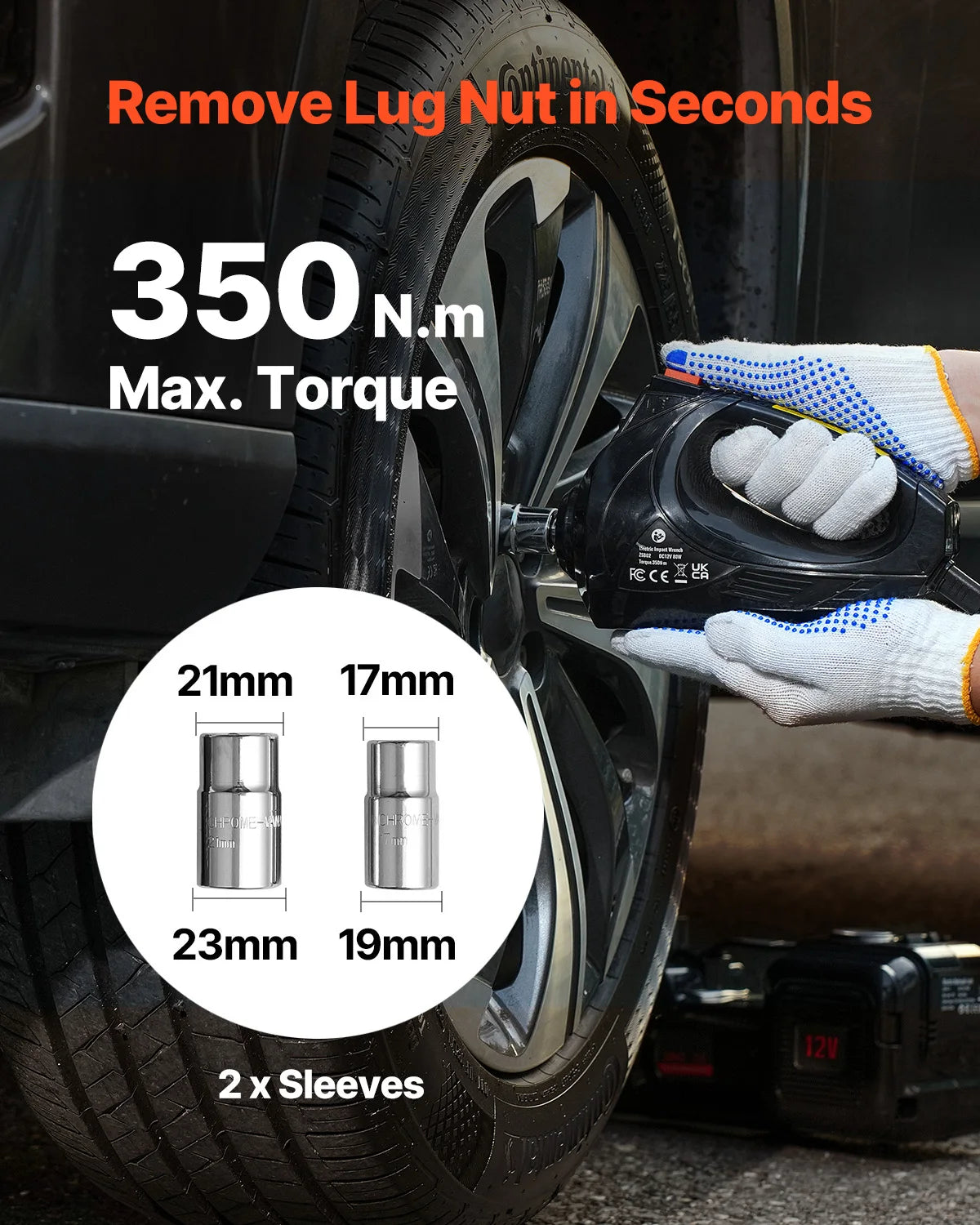 VEVOR Electric Car Jack With Impact Wrench And Led Light