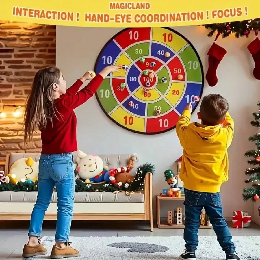 Kids Safety Dart Board With Sticky Balls Indoor Outdoor Toy