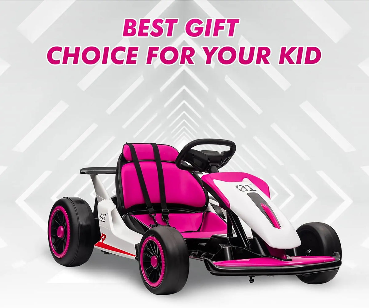24V Electric Drift Go Kart Featuring Dual Motors Led