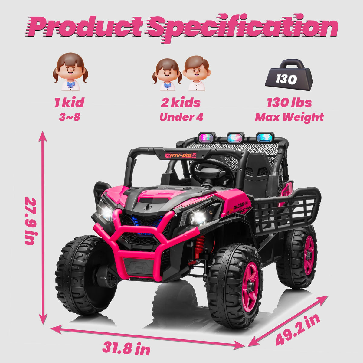 Joyracer 24V Electric Off Road Ride On UTV Remote Control