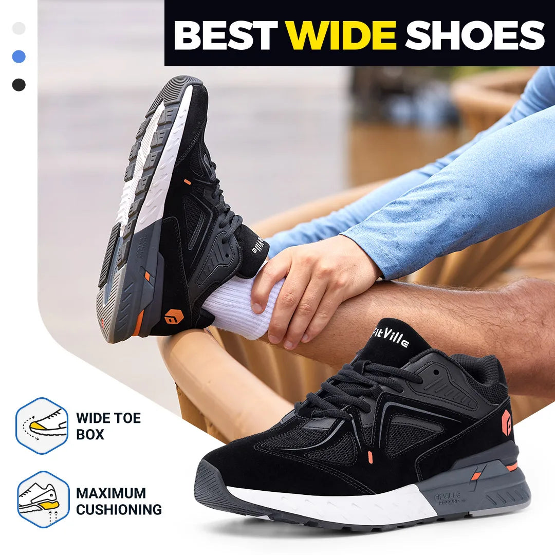 Fitville Men's Lightweight Walking Shoes With Arch Support