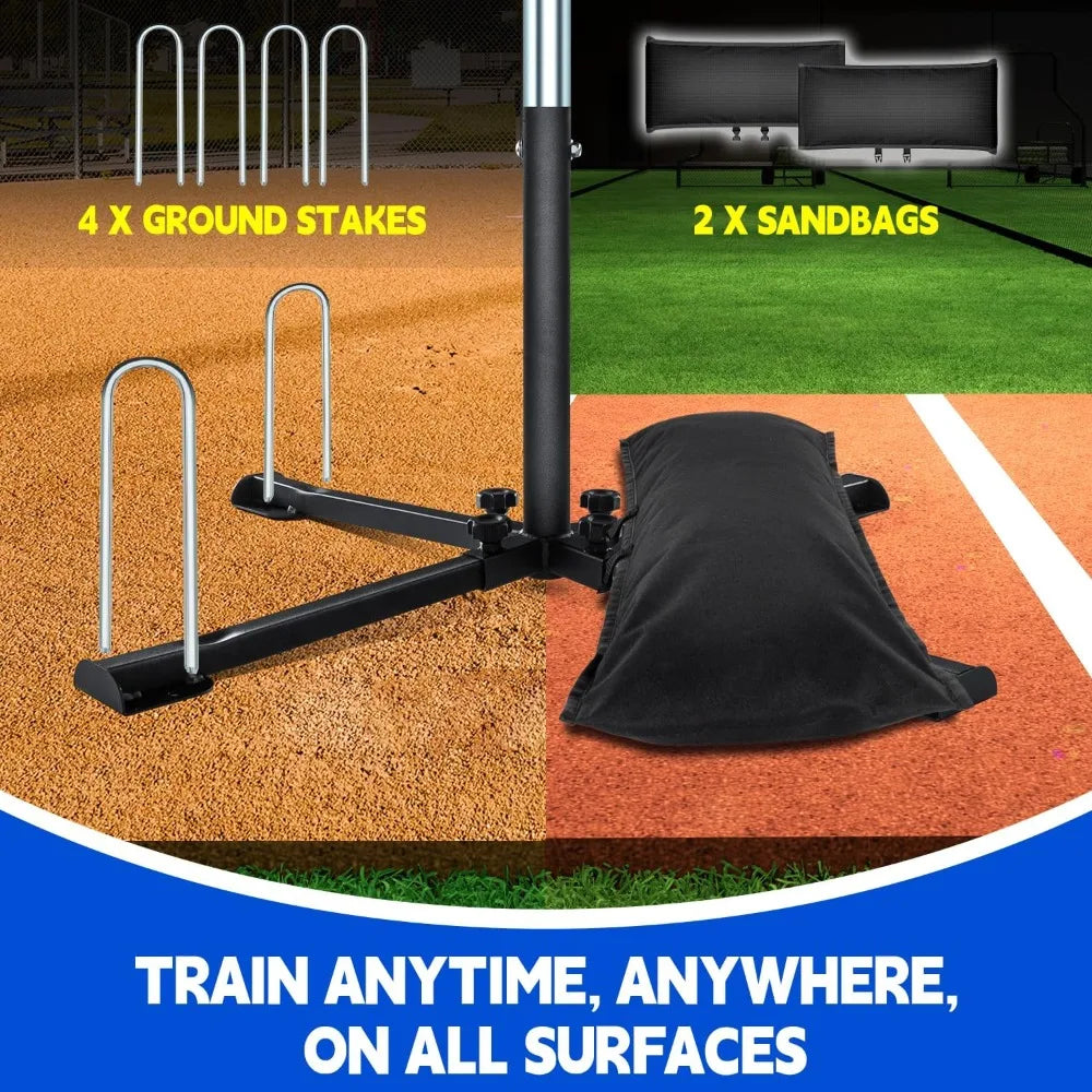 Height Adjustable Batting Tee With Tethered Ball Baseball Softball Training