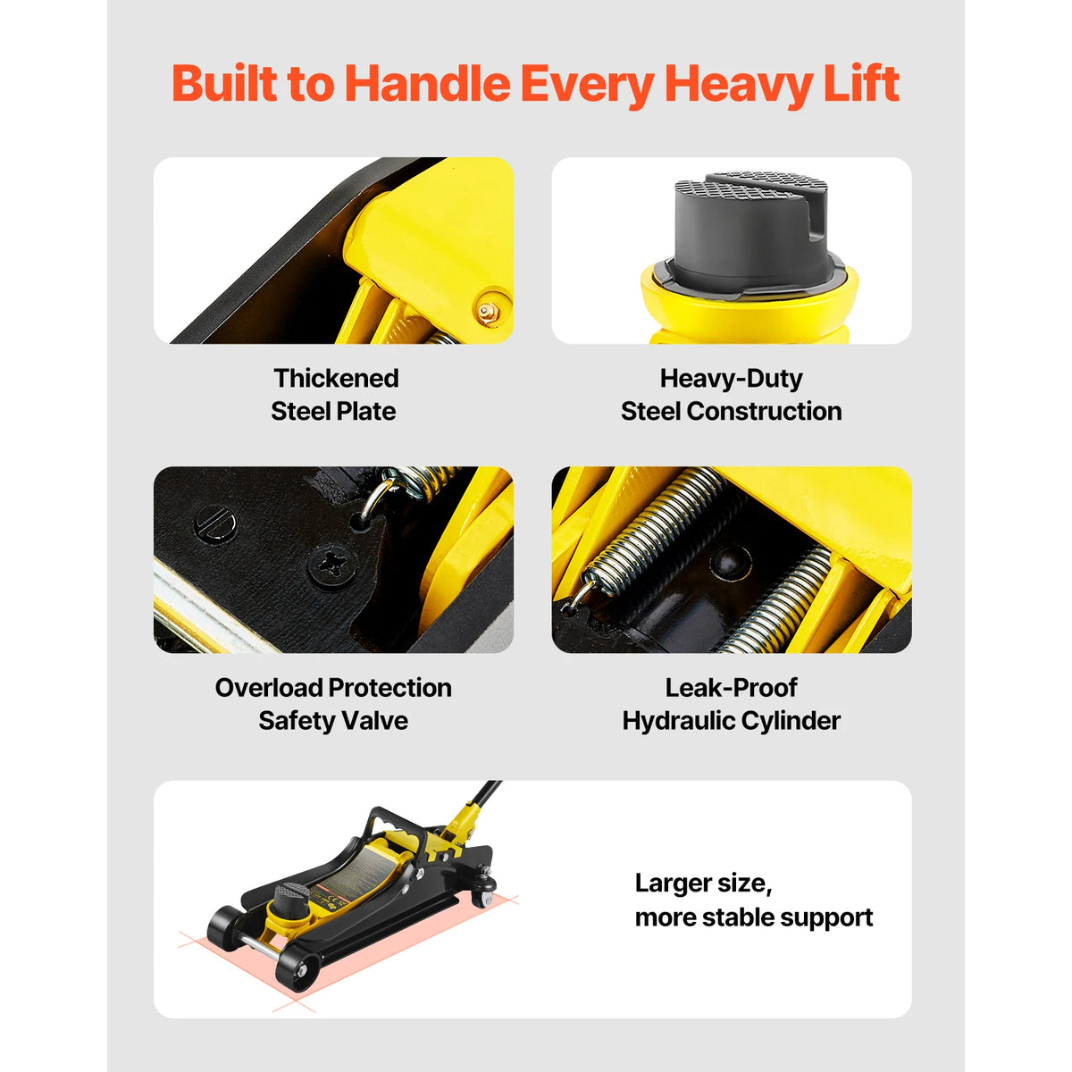SucceBuy Low Profile Hydraulic Floor Jack Professional Car Lifter