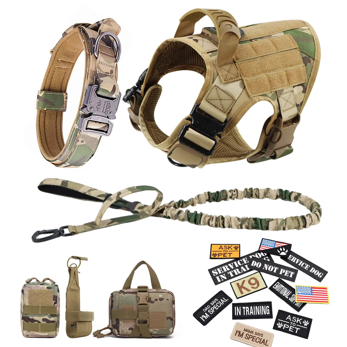 Petravel Padded Dog Tactical Harness Vest With Quick Release Buckle