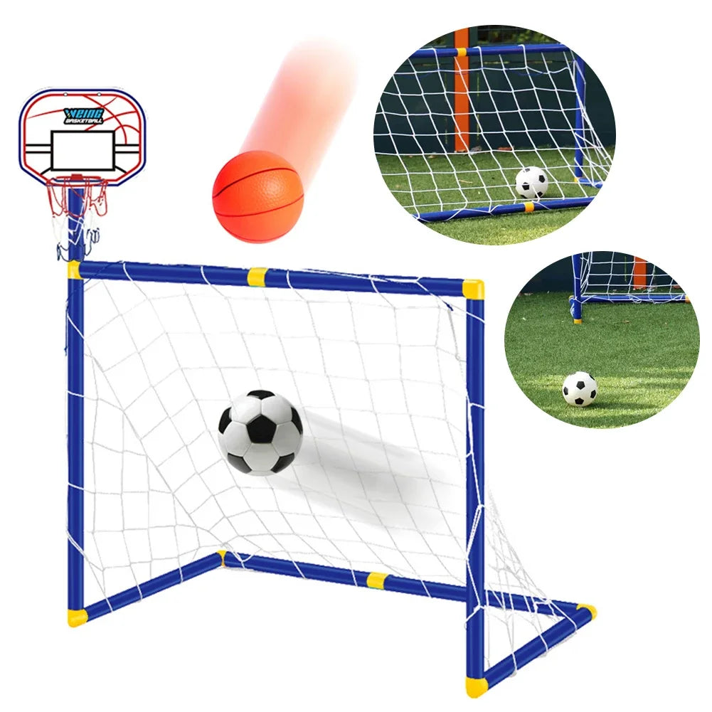 Kmoist 2 In 1 Portable Kids Basketball And Soccer Goal