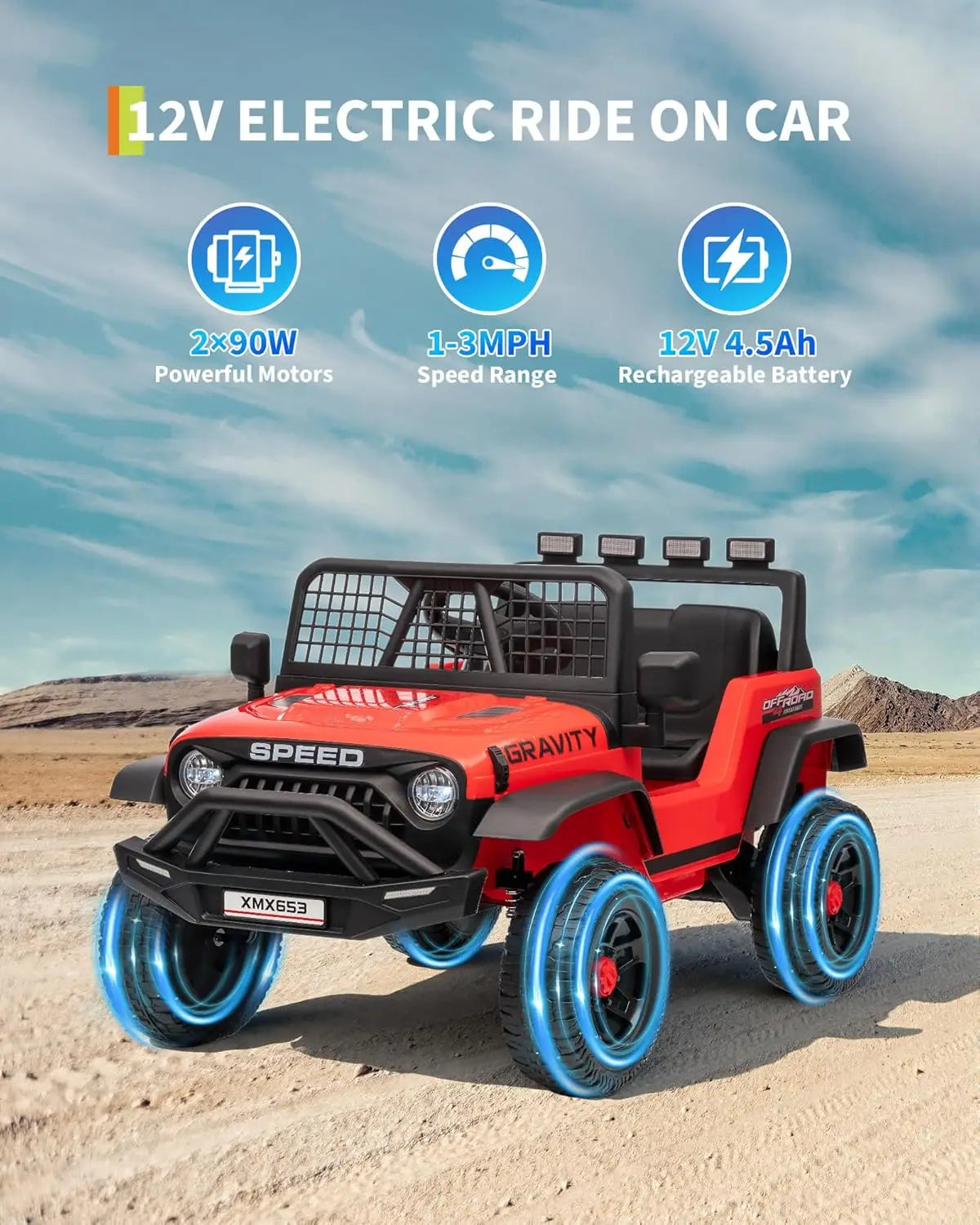 HiMiss Kids Electric Ride On Truck With Parent Remote Control