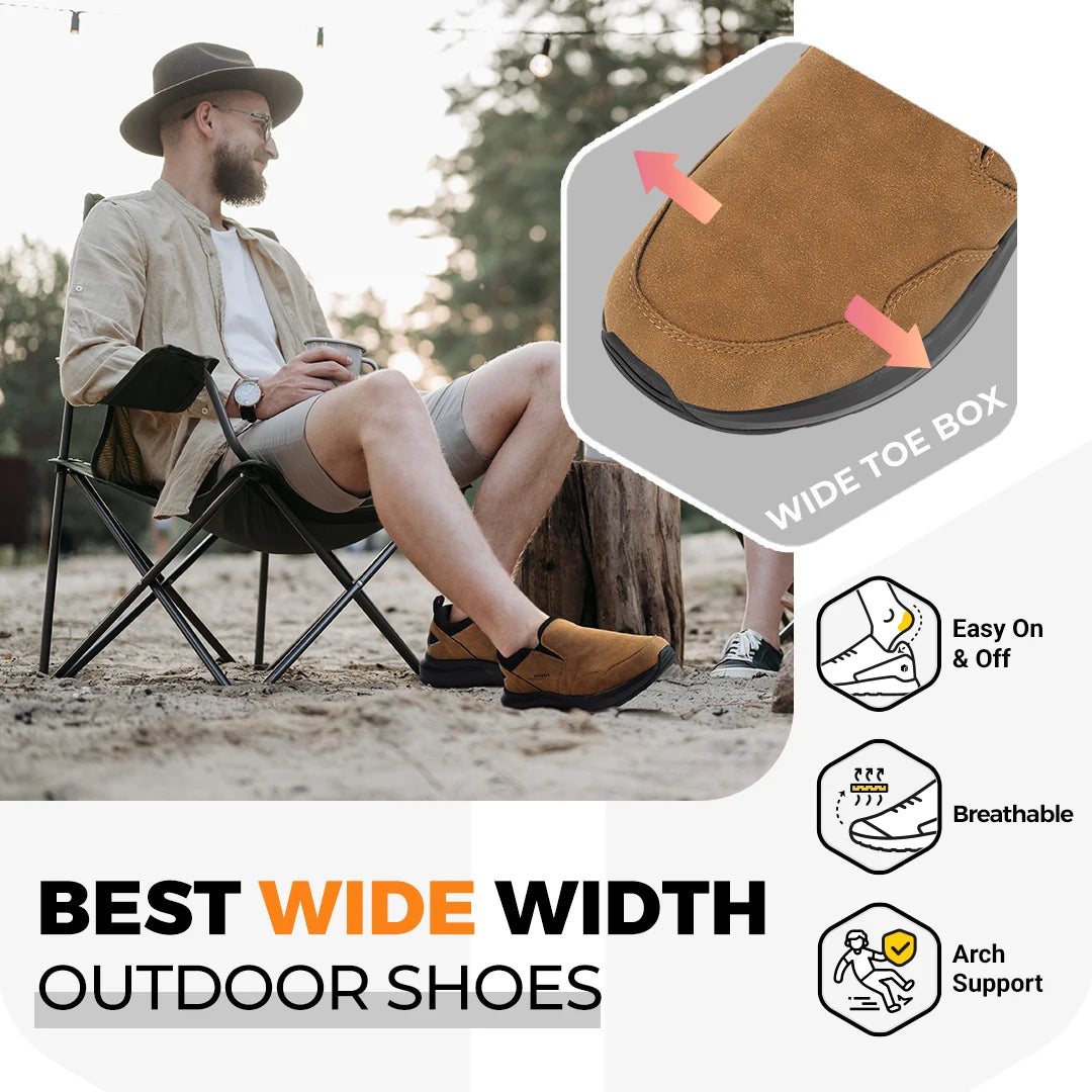 Fitville Men's Comfort Slip On Hiking Loafers With Arch Support