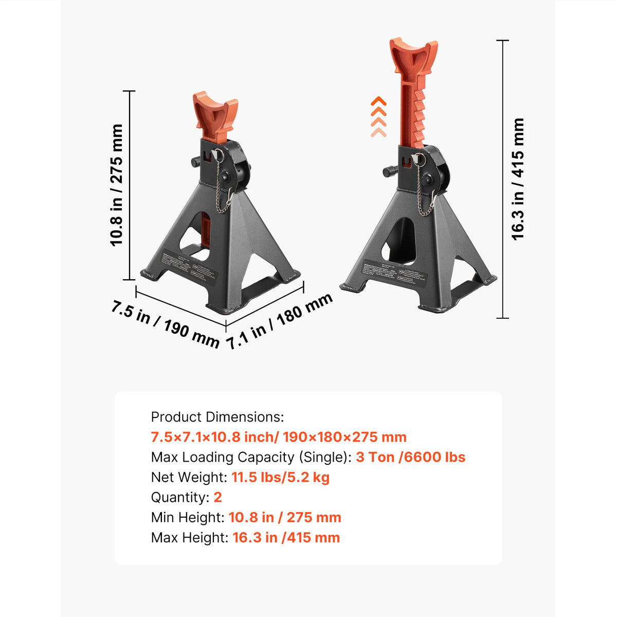 Succebuy Heavy Duty Auto Jack Stands High Capacity Automatic Locking