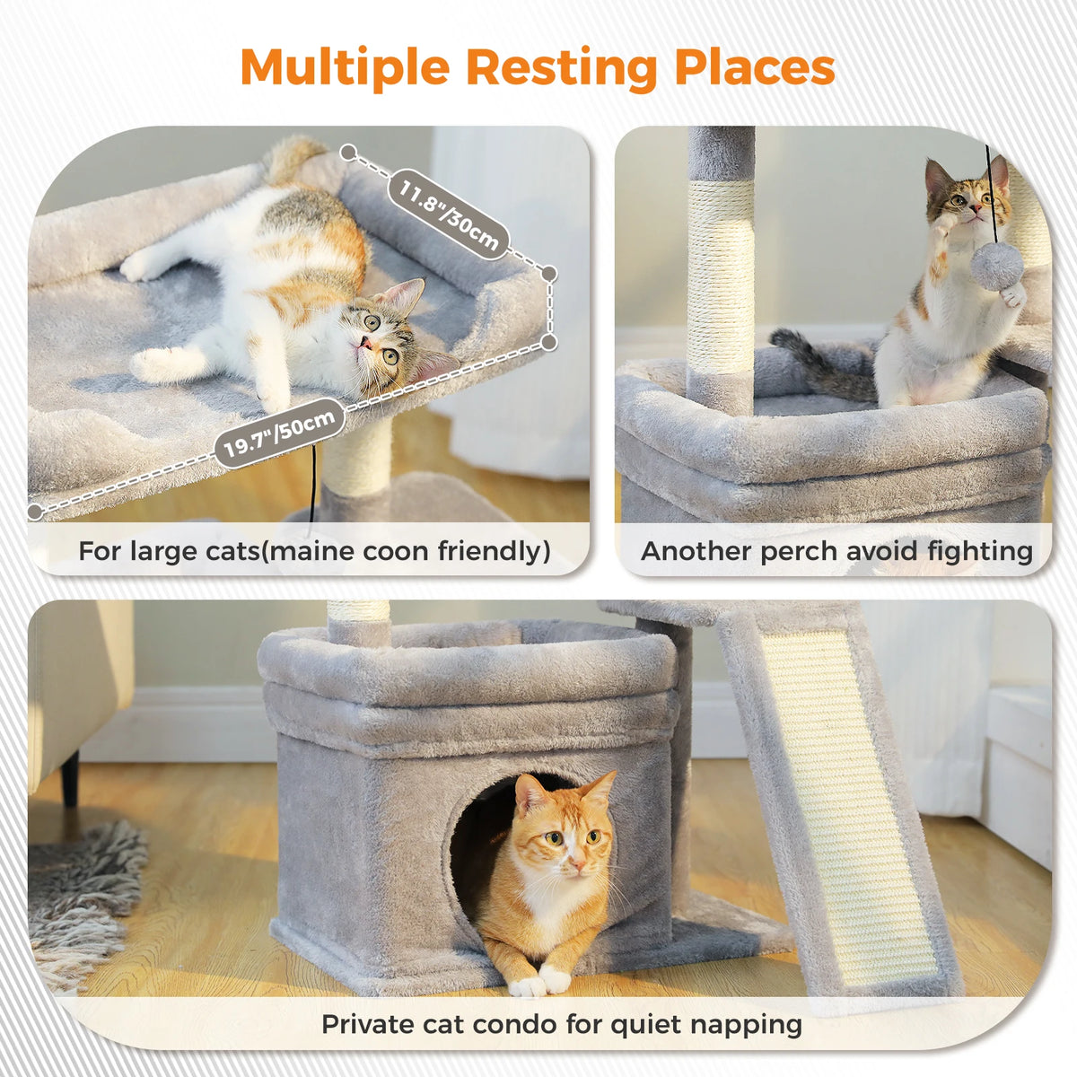 Pawz Road Three Tier Cat Tower With Sisal Scratching Post