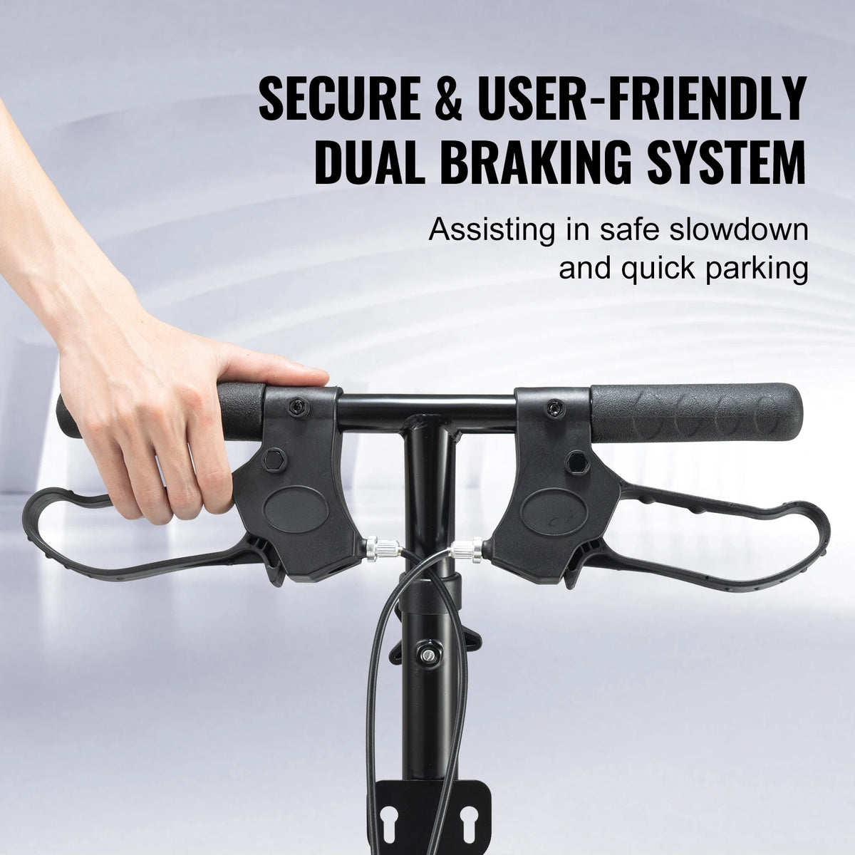 SucceBuy Folding Knee Scooter Carbon Steel Steerable Walker