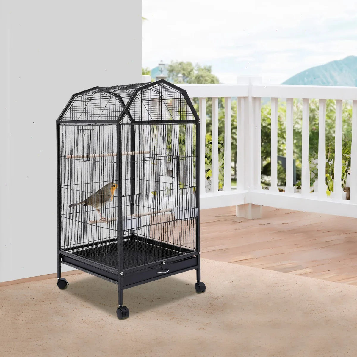 Large Iron Parrot Cage With Sturdy Frame For Small Birds