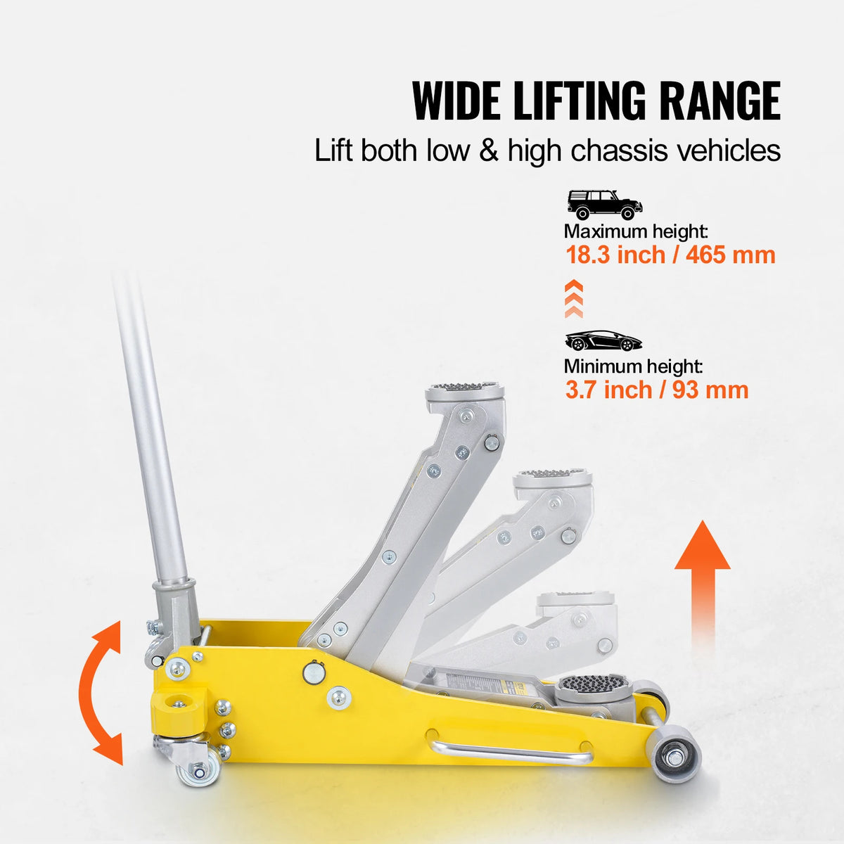 SucceBuy Aluminum Hydraulic Floor Jack With Dual Piston Quick Lift