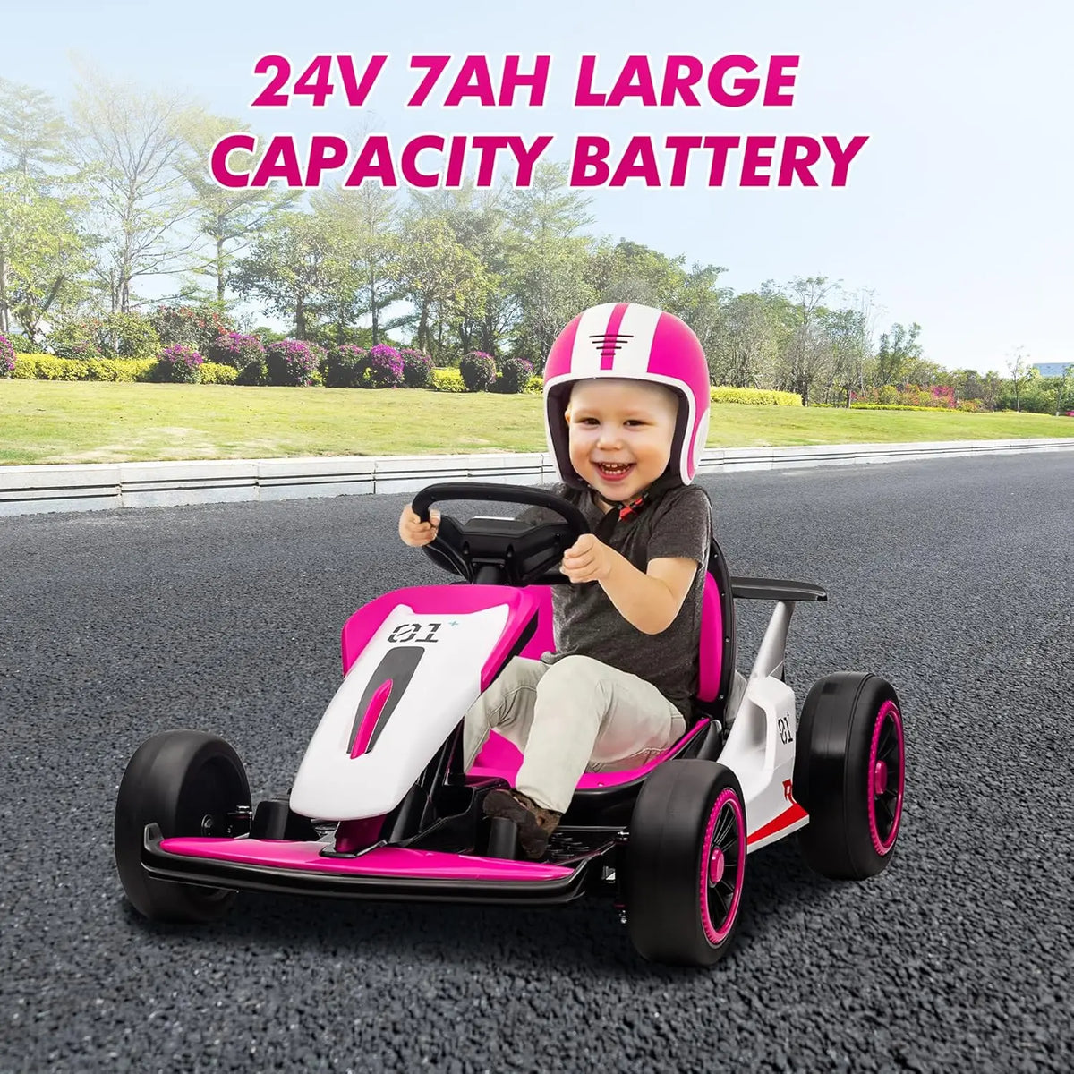 24V Electric Drift Go Kart Featuring Dual Motors Led