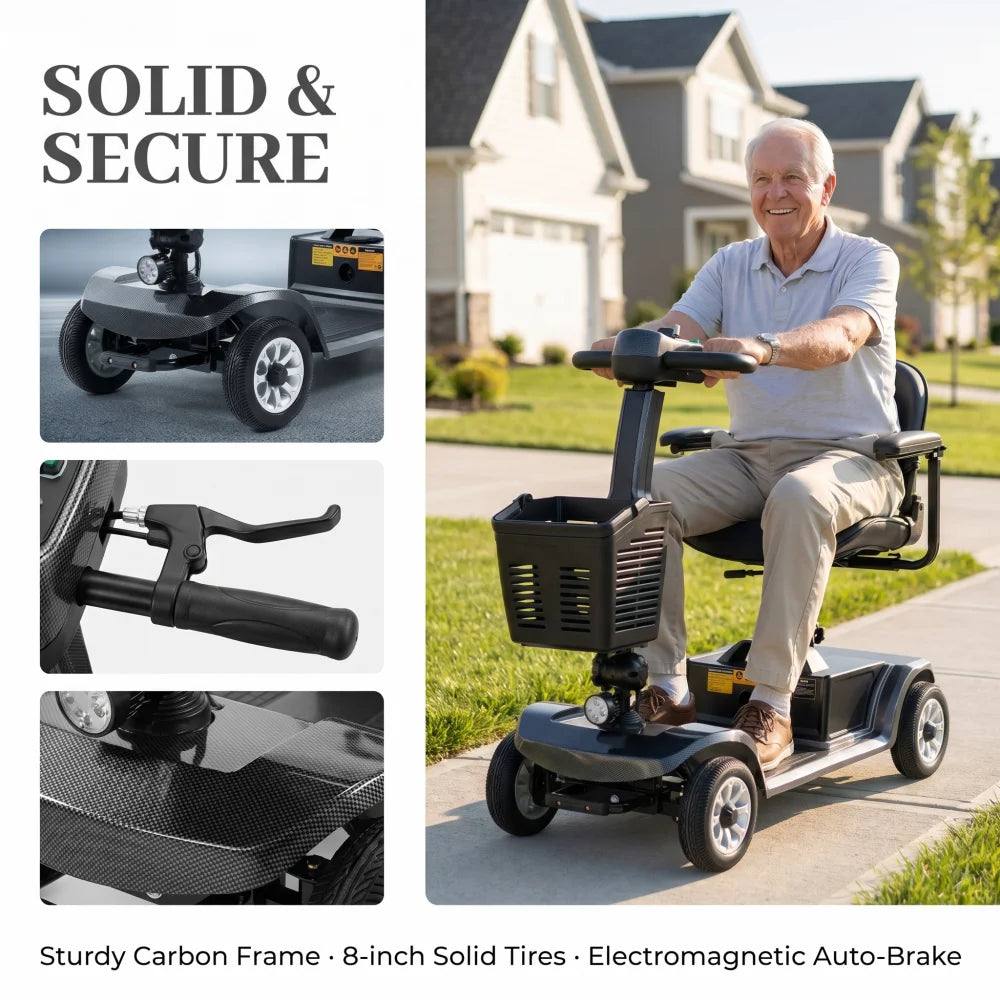 Unificare Foldable Electric Mobility Scooter With Detachable Battery