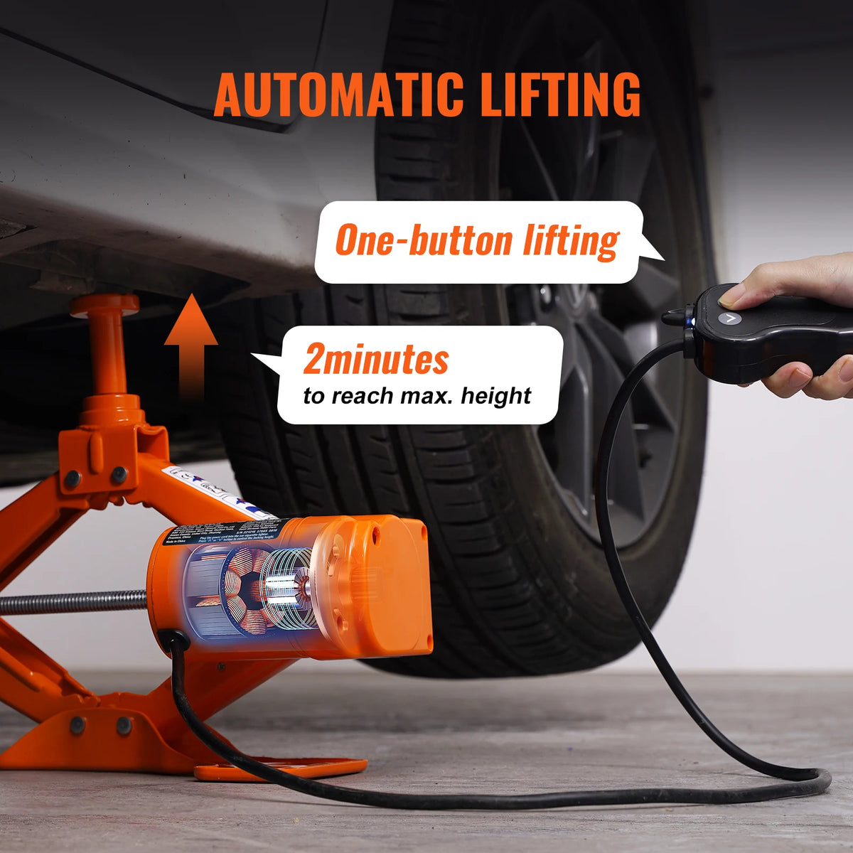 SucceBuy 3 Ton Electric Scissor Car Jack With Impact Wrench