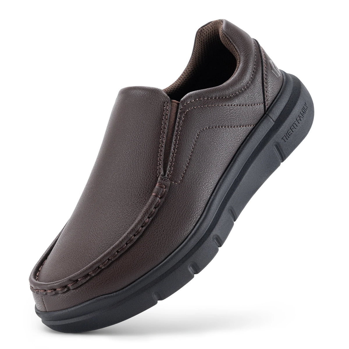 Fitville Men Wide Leather Walking Shoes With Arch Support