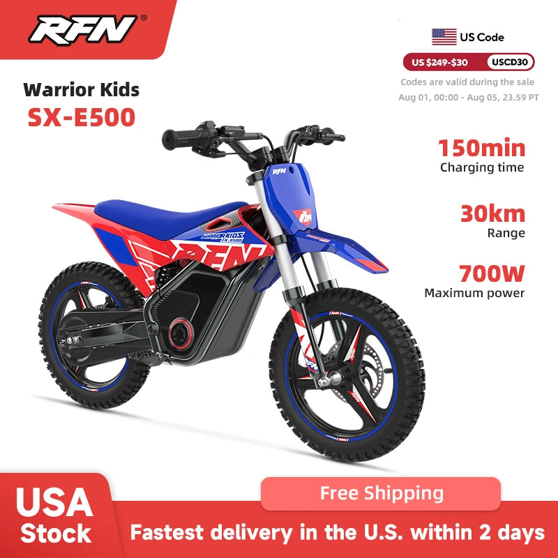 RFN Warrior Kids Electric Off Road Dirt Motorcycle Bike