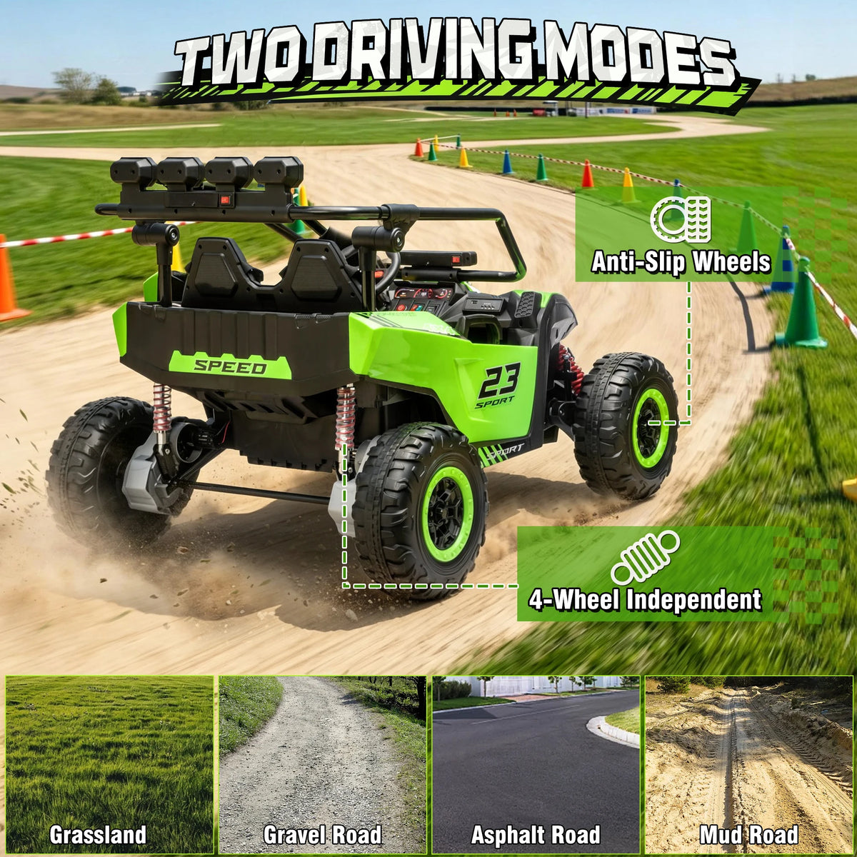 Joyracer 4WD Electric Ride On UTV With Remote Control Bluetooth