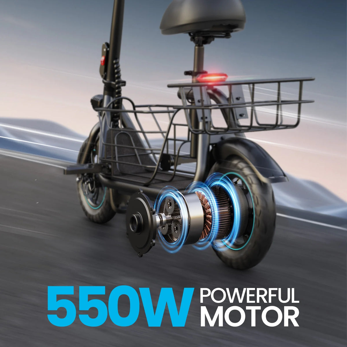 Gyroor Foldable Electric Scooter Featuring Pet Basket At Three Speed Levels