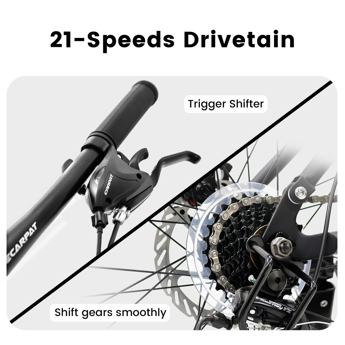 Ecarpat Full Suspension Mountain Bike 21 Speed Disc Brake