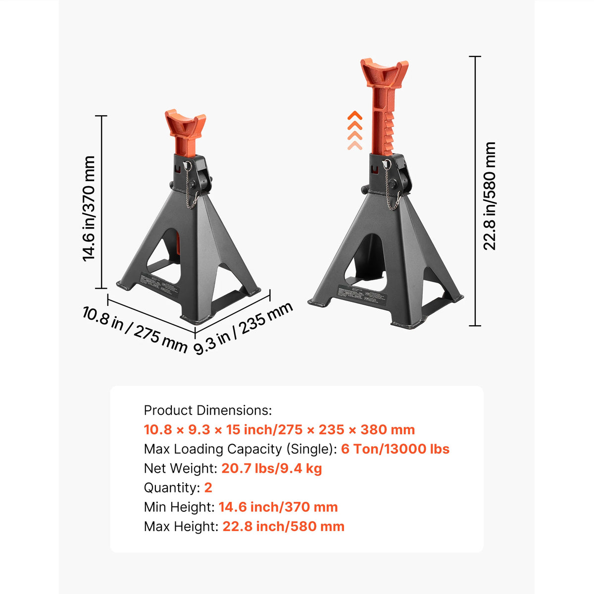 Succebuy Heavy Duty Auto Jack Stands High Capacity Automatic Locking