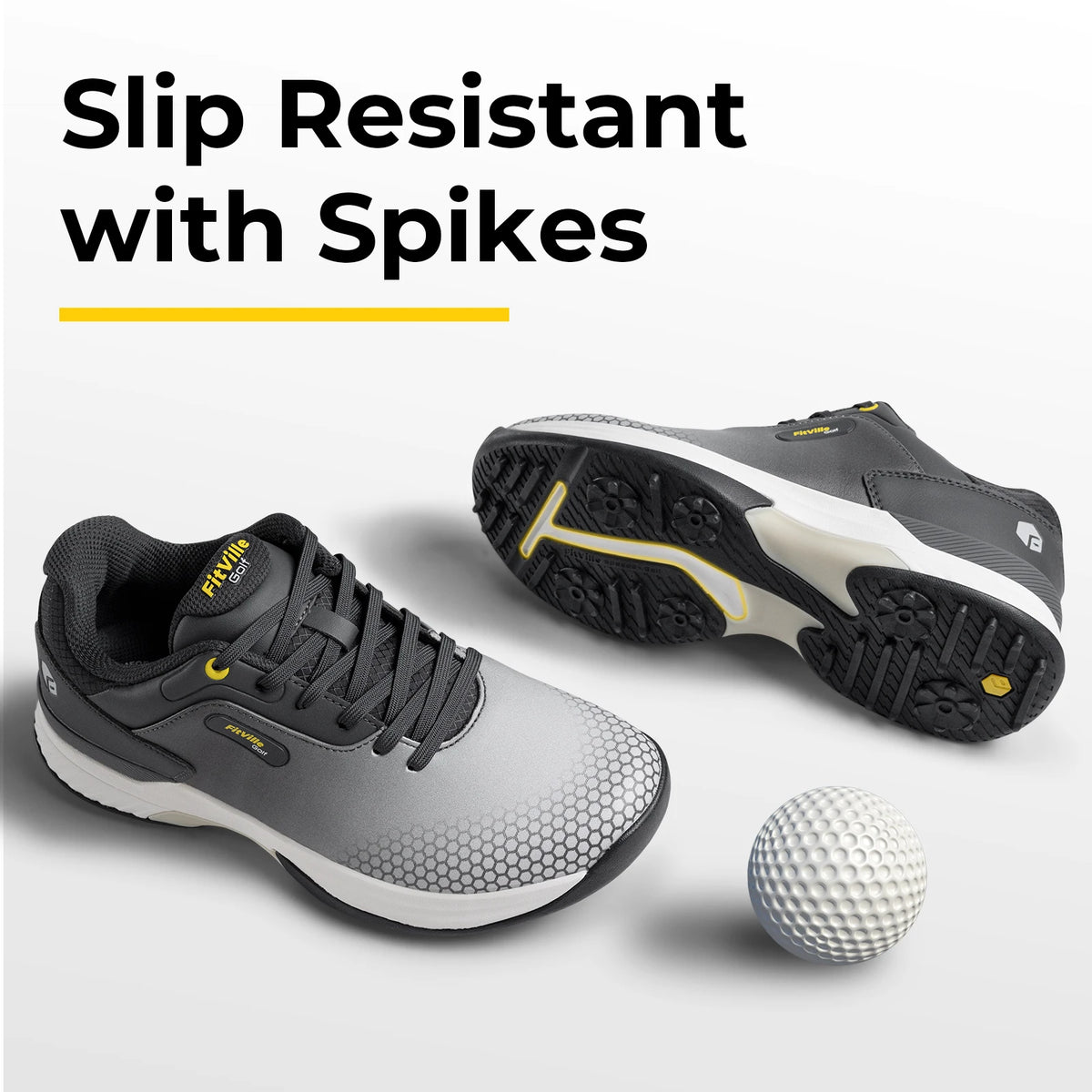 Fitville Men Wide Golf Shoes Lightweight Comfortable Athletic Sneakers