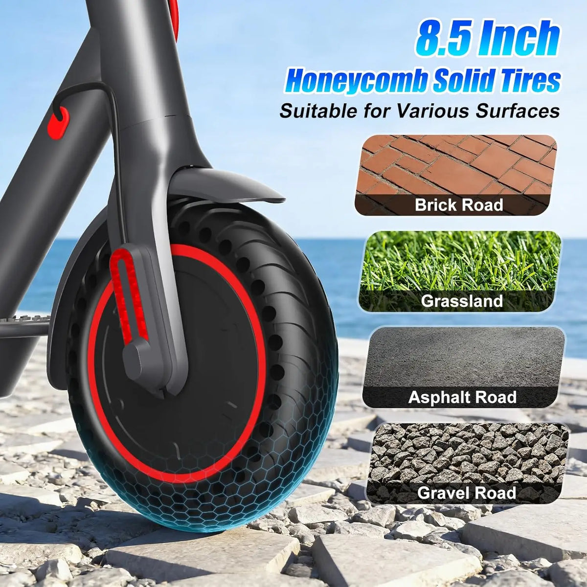OBX 350W Electric Scooter For Adults 19 Miles Range Foldable
