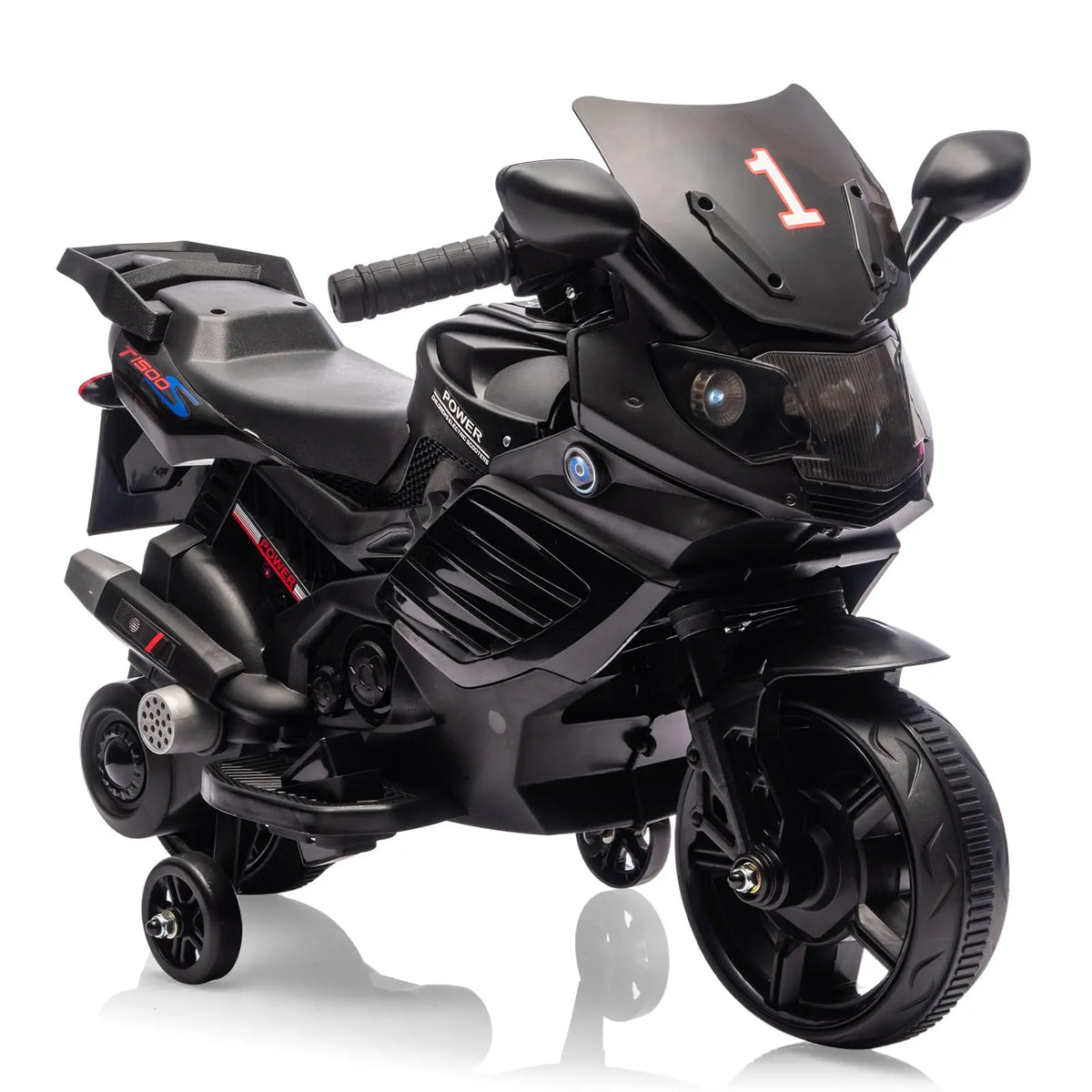 HiMiss Kids Electric Ride On Motorcycle With Training Wheels