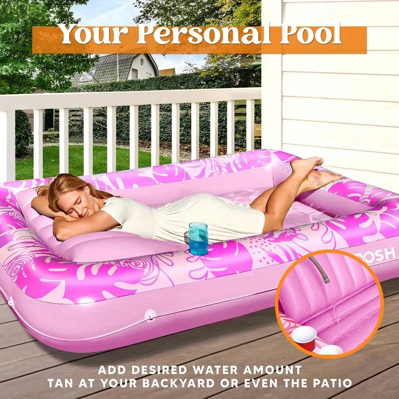 Joyfy Inflatable Tanning Pool Lounger Float For Adults