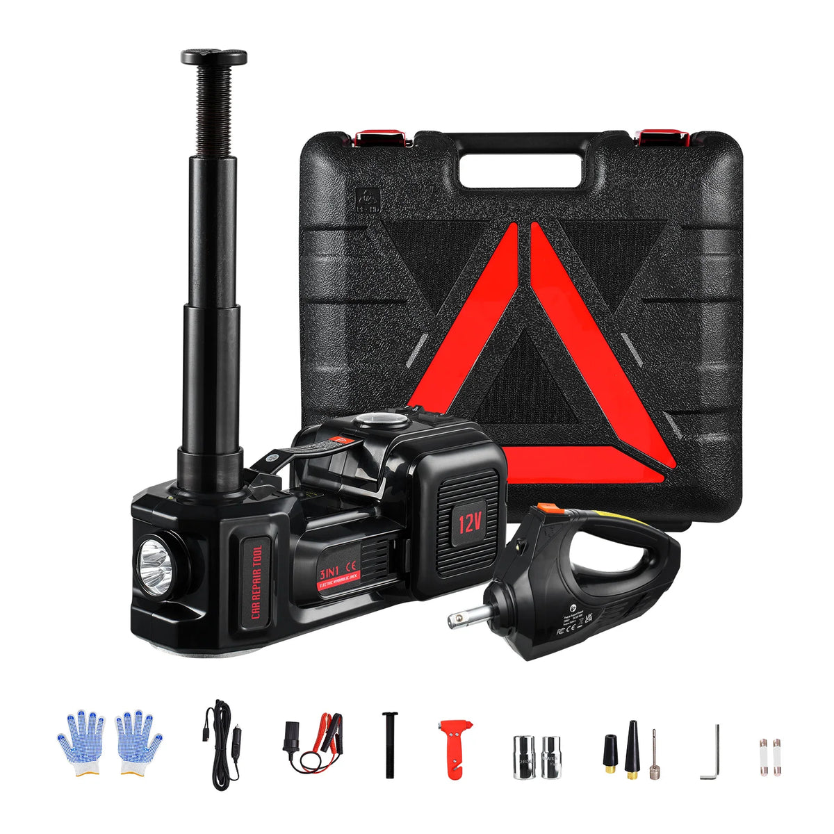 VEVOR Electric Car Jack With Impact Wrench And Led Light