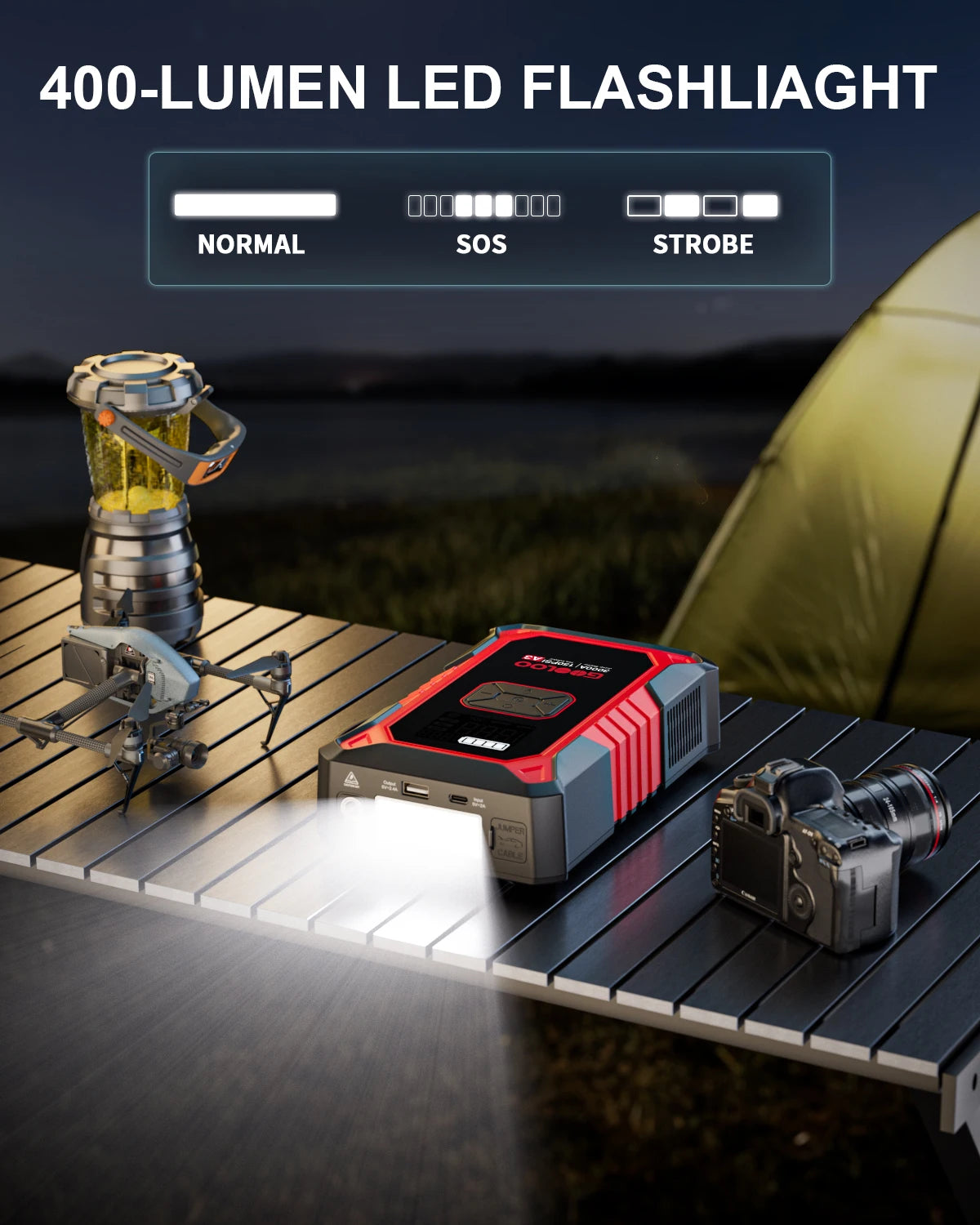 Gooloo A3 Jump Starter With Air Compressor Portable Car Booster