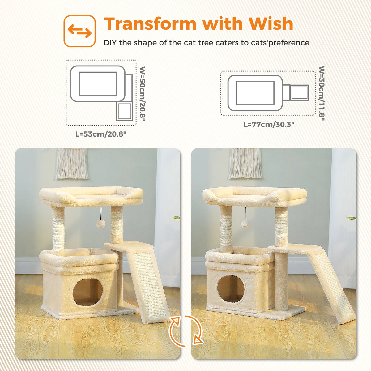 Pawz Road Three Tier Cat Tower With Sisal Scratching Post