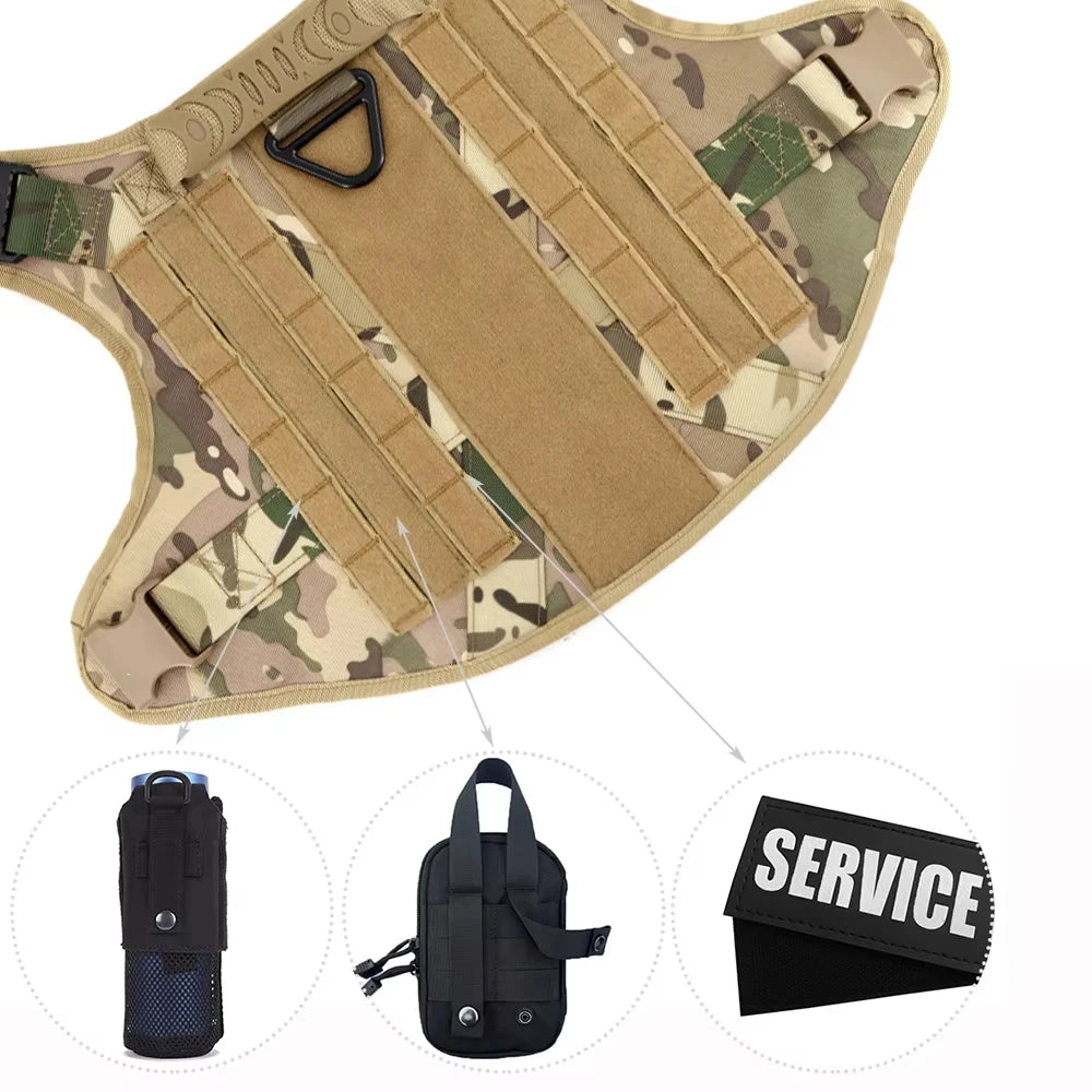 Petravel Padded Dog Tactical Harness Vest With Quick Release Buckle
