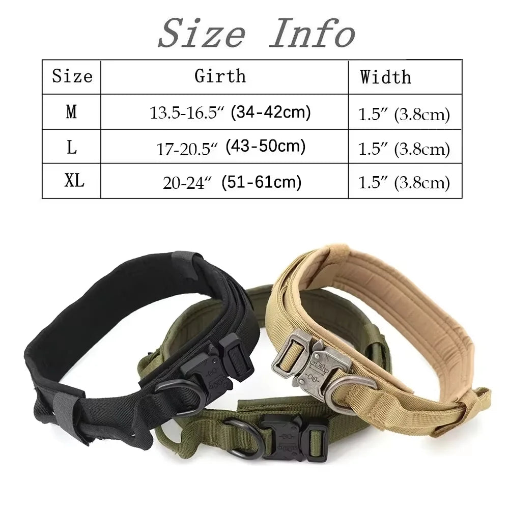 Petavel Adjustable Tactical Dog Harness With Nylon Collar Set
