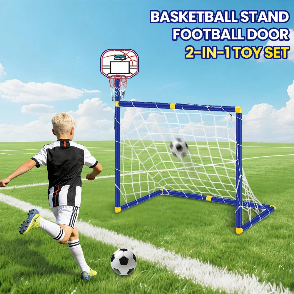 Kmoist 2 In 1 Portable Kids Basketball And Soccer Goal